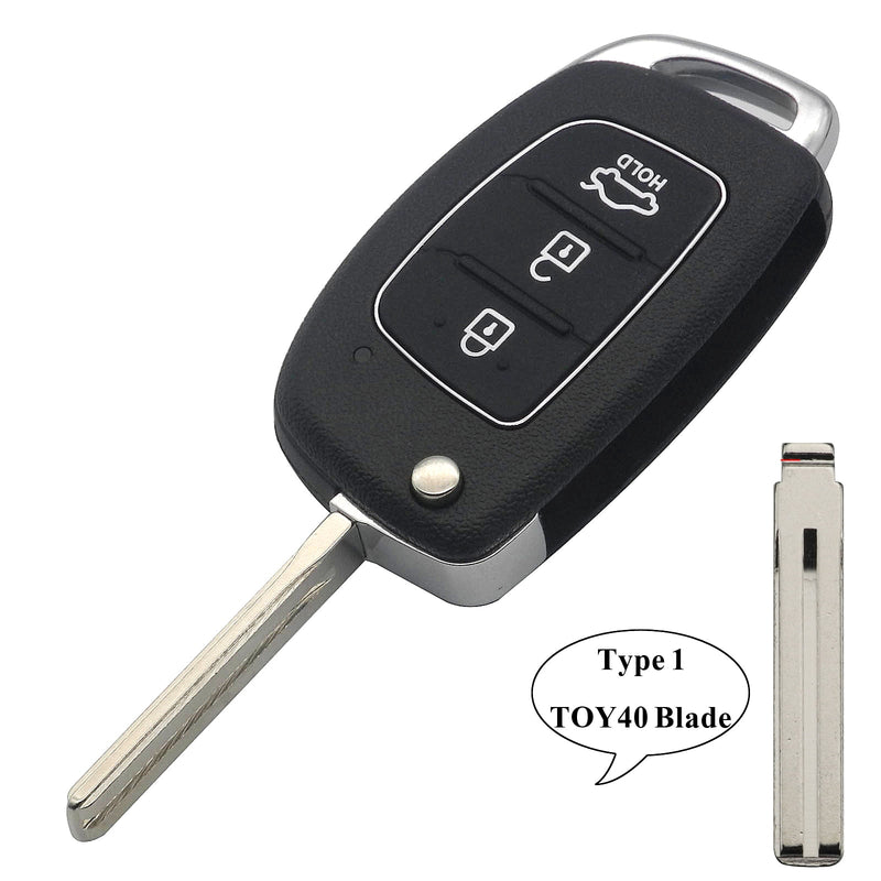 Jingyuqin HY15/HY20/TOY40 Flip Remote Key Shell Fob For Hyundai Solaris ix35 ix45 ELANTRA Santa Fe HB20 Verna Solaris 3 Buttons