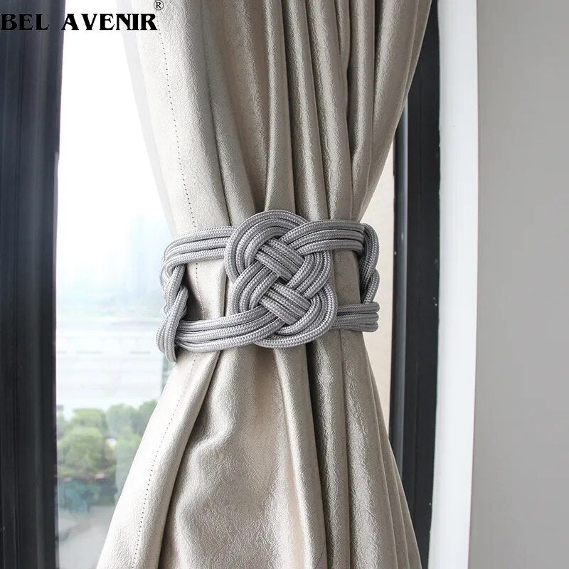 1Pc Polyester Curtain Tieback Handmade Weave Curtain Rope Buckle Chinese Knot Curtains Holdback Bandage Accessory Home Decor