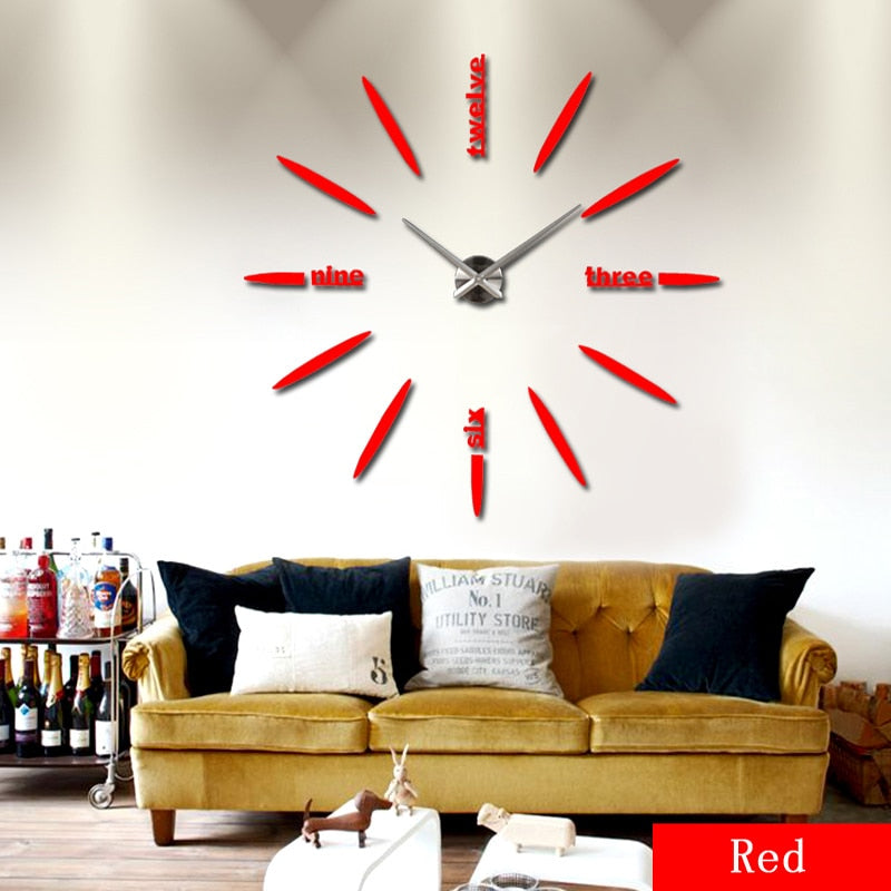 New Wall Clock Clocks Watch Stickers Diy 3d Acrylic Mirror Home Decoration Quartz Balcony/courtyard Needle Modern hot