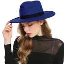 WELROG Black Red Fedora Hats For Women Imitation Wool Fedoras Panama Felt Hat Men Jazz Hats Trilby Chapeau Femme Caps