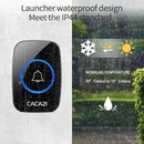 CACAZI Waterproof Home Wireless Doorbell Smart LED Light Calling Bell 300M Remote Battery Button 60 Chimes 5 Volume US EU Plug