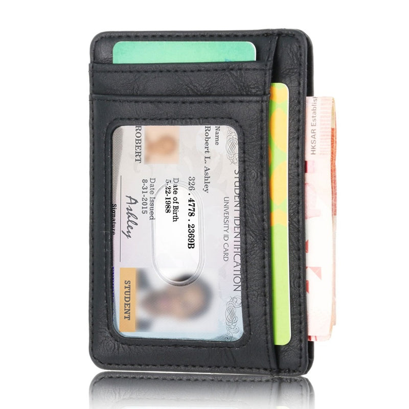 THINKTHENDO Slim RFID Blocking Leather Wallet Credit ID Card Holder Purse Money Case for Men Women 2020 Fashion Bag 11.5x8x0.5cm