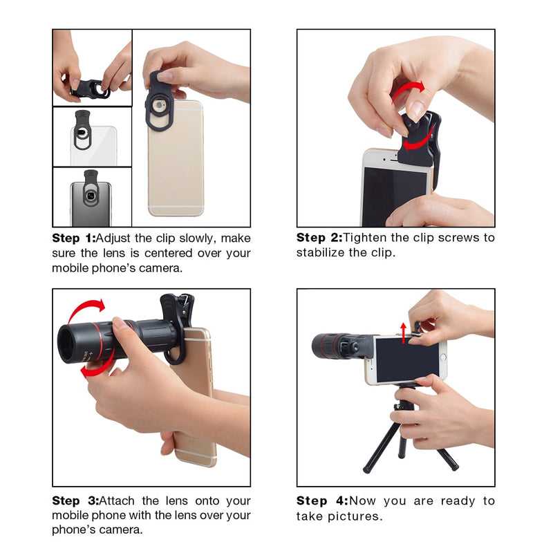 APEXEL 18X Telescope Zoom lens Monocular Mobile Phone camera Lens for iPhone Samsung Smartphones.