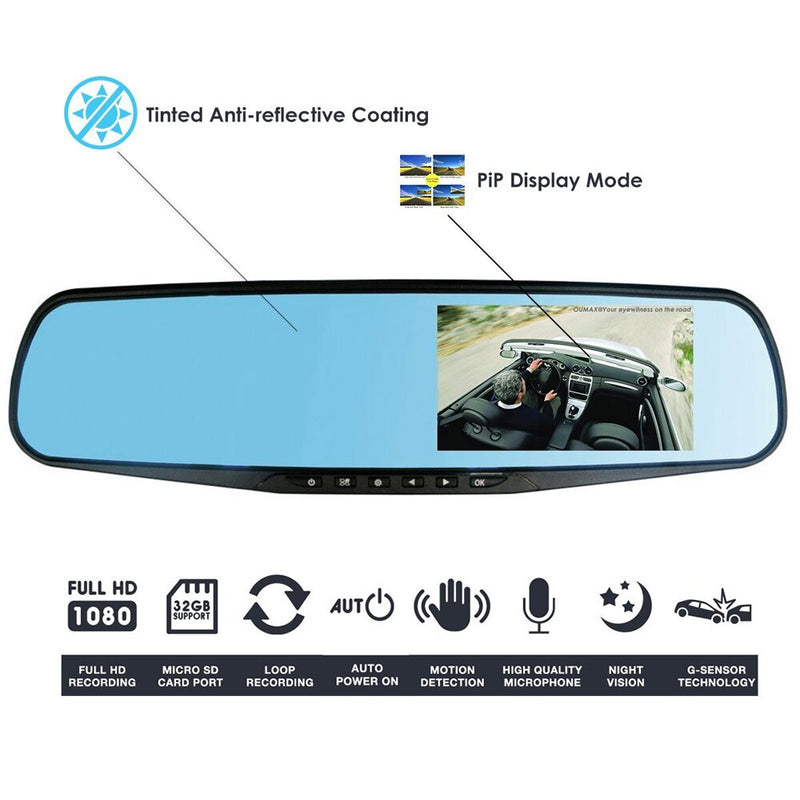 ADDKEY Car Dvr 4.3 Inch Camera Full HD 1080P Automatic Camera Rear View Mirror With DVR And Camera Recorder Dashcam Car DVRs