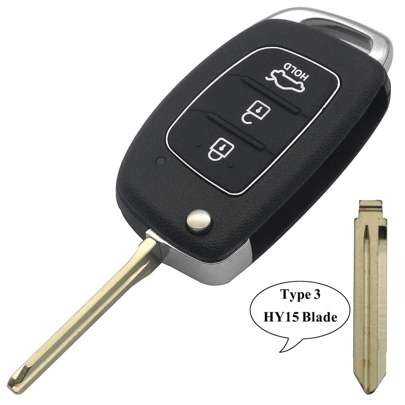 Jingyuqin HY15/HY20/TOY40 Flip Remote Key Shell Fob For Hyundai Solaris ix35 ix45 ELANTRA Santa Fe HB20 Verna Solaris 3 Buttons