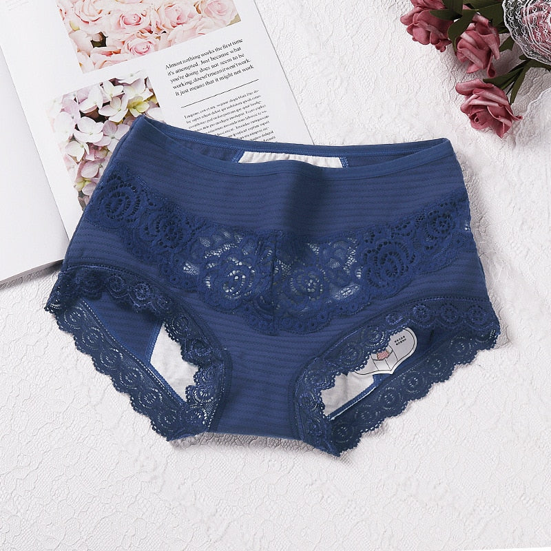Qcmgmg Ladies Underwear Panties Menstrual Period Low Waisted Leak Proof  Womens Briefs Plus Size 3 Pack Blue XS
