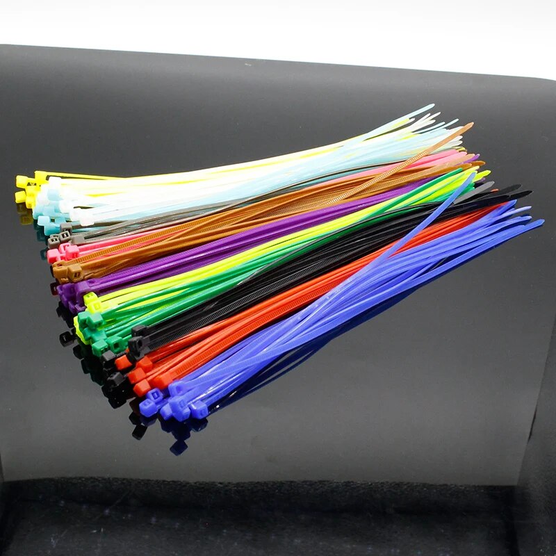 100Pcs/pack 4*200mm width 2.7mm Colorful Factory Standard Self-locking Plastic Nylon Cable Ties,Wire Zip Tie