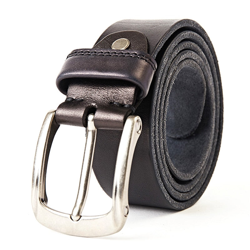 MEDYLA Men Belt Top Layer Leather Casual Belts Vintage Handmade Design Pin Buckle Genuine Leather Belts Male Waistband MD619