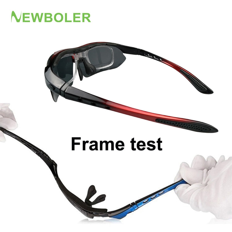 NEWBOLER 2 Frame Polarized Cycling Sun Glasses Outdoor Sports Bicycle Glasses Men Women Bike Sunglasses Goggles Eyewear 5 Lens