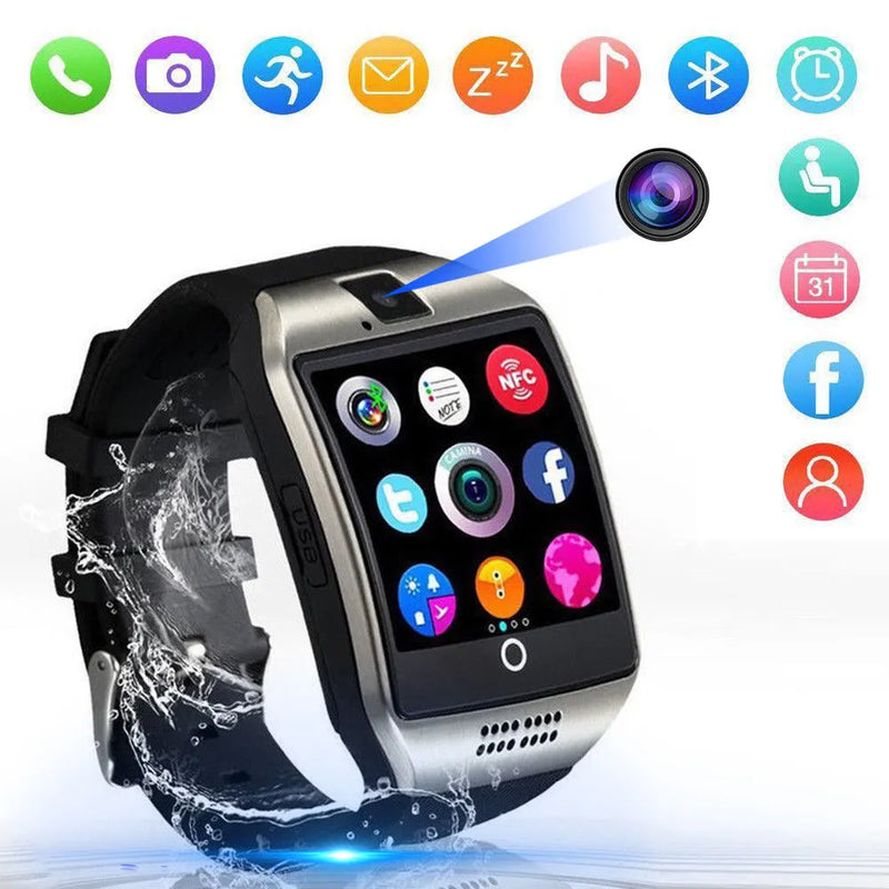 Bluetooth Touch Screen Q18 Smart Watch For Android mobiles iPhone X 8 Sim Card smartwatch