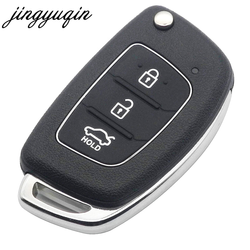 Jingyuqin HY15/HY20/TOY40 Flip Remote Key Shell Fob For Hyundai Solaris ix35 ix45 ELANTRA Santa Fe HB20 Verna Solaris 3 Buttons