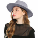 WELROG Black Red Fedora Hats For Women Imitation Wool Fedoras Panama Felt Hat Men Jazz Hats Trilby Chapeau Femme Caps