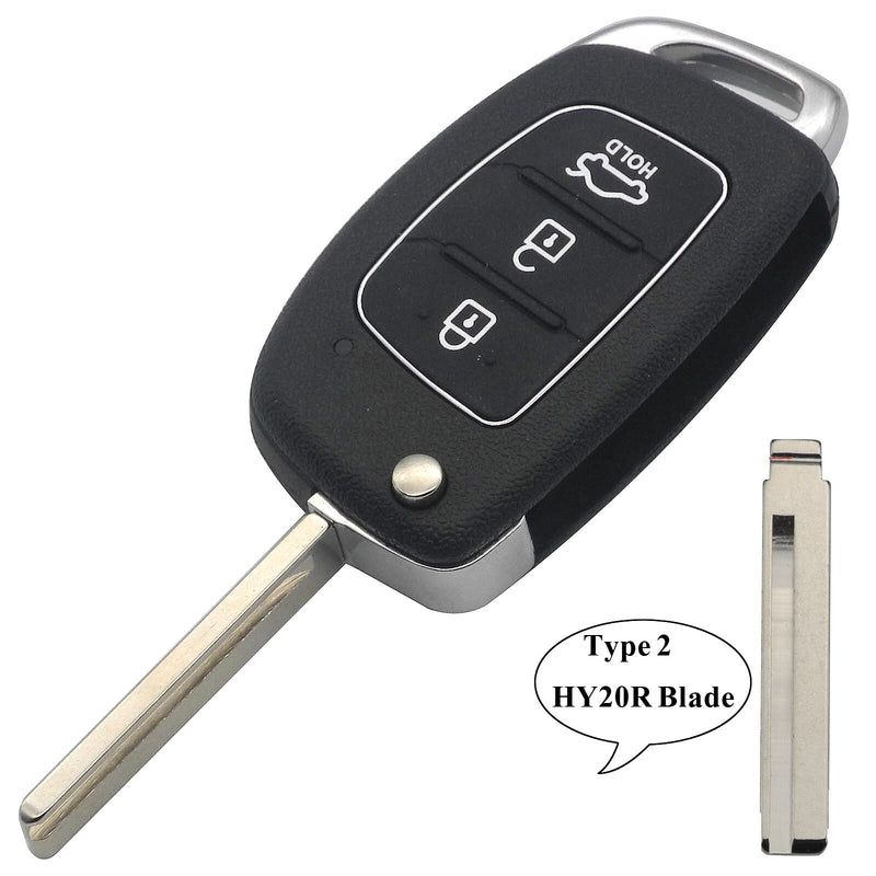 Jingyuqin HY15/HY20/TOY40 Flip Remote Key Shell Fob For Hyundai Solaris ix35 ix45 ELANTRA Santa Fe HB20 Verna Solaris 3 Buttons