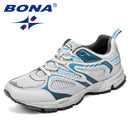 BONA Classics Style Men Running Shoes Cow Split Mesh Men Sport Shoes