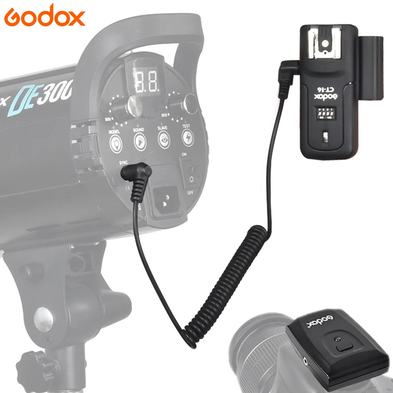 Godox CT-16 16 Channels Wireless Radio Flash Trigger Transmitter + Receiver Set for Canon Nikon Pentax Studio Speedlite Flash