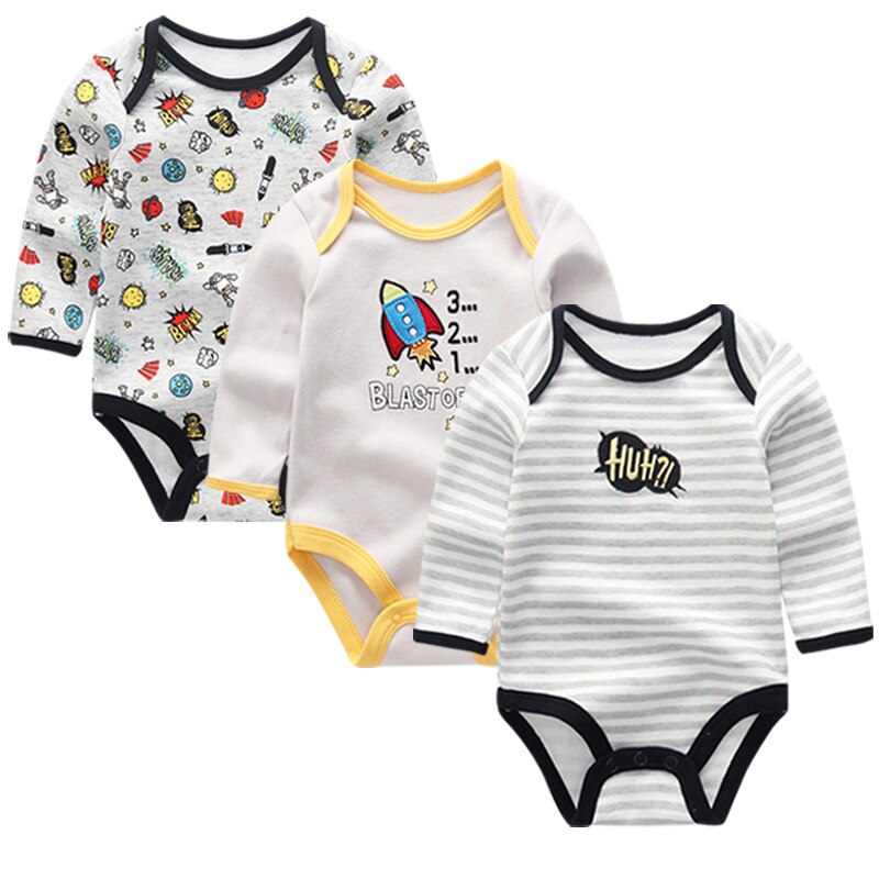 3pcs/lot long Sleeve Original Newborn Baby Bodysuit kids Clothing bebes Baby Boy Girl clothes set body suits