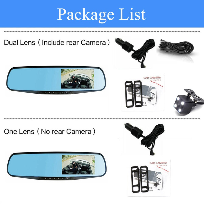 ADDKEY Car Dvr 4.3 Inch Camera Full HD 1080P Automatic Camera Rear View Mirror With DVR And Camera Recorder Dashcam Car DVRs