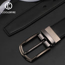 Men Genuine Leather Belt 100cm 110cm 120cm 130cm 140cm 150cm 160cmReversible Buckle Brown and Black Business Dress Belts for Men