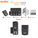 Godox CT-16 16 Channels Wireless Radio Flash Trigger Transmitter + Receiver Set for Canon Nikon Pentax Studio Speedlite Flash