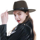 WELROG Black Red Fedora Hats For Women Imitation Wool Fedoras Panama Felt Hat Men Jazz Hats Trilby Chapeau Femme Caps