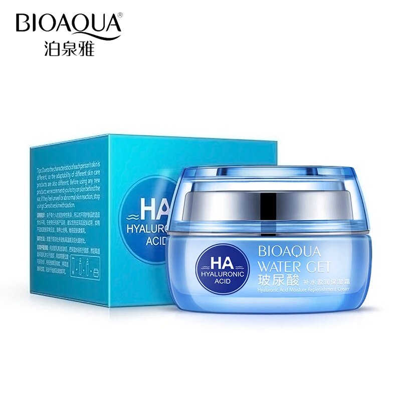 BIOAQUA Brand Hyaluronic Acid Moisturizing Face Cream Improve Dry Skin Anti Wrinkle Anti Aging Collagen Whitening Day Cream 50g