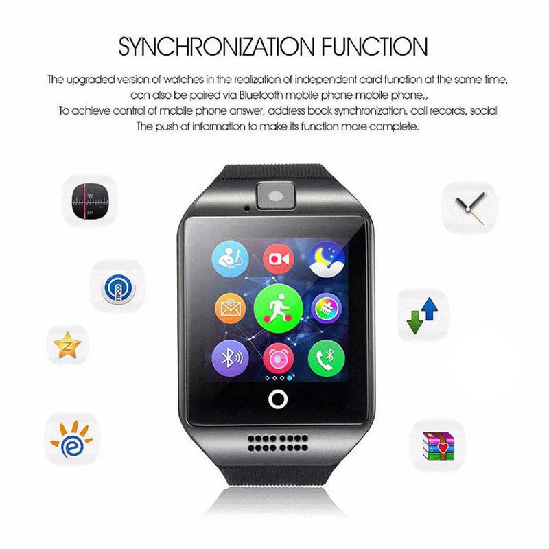 Bluetooth Touch Screen Q18 Smart Watch For Android mobiles iPhone X 8