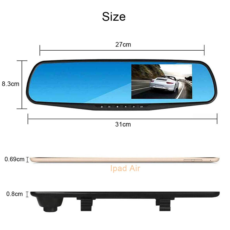 ADDKEY Car Dvr 4.3 Inch Camera Full HD 1080P Automatic Camera Rear View Mirror With DVR And Camera Recorder Dashcam Car DVRs