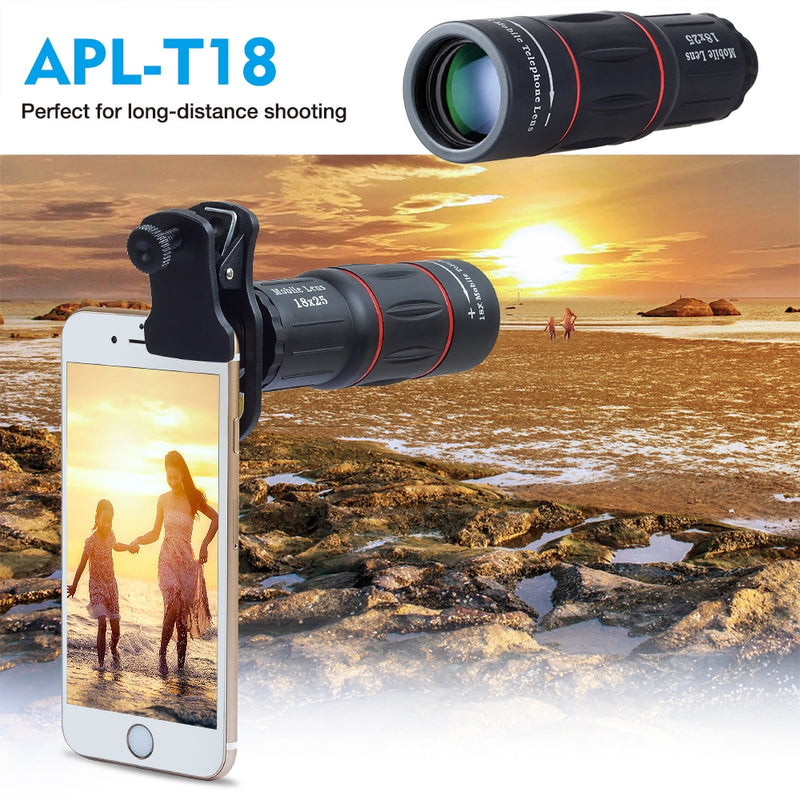 APEXEL 18X Telescope Zoom lens Monocular Mobile Phone camera Lens for iPhone Samsung Smartphones.