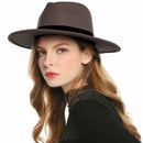 WELROG Black Red Fedora Hats For Women Imitation Wool Fedoras Panama Felt Hat Men Jazz Hats Trilby Chapeau Femme Caps