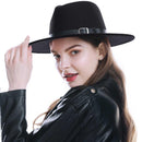 WELROG Black Red Fedora Hats For Women Imitation Wool Fedoras Panama Felt Hat Men Jazz Hats Trilby Chapeau Femme Caps