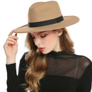 WELROG Black Red Fedora Hats For Women Imitation Wool Fedoras Panama Felt Hat Men Jazz Hats Trilby Chapeau Femme Caps