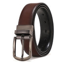 Men Genuine Leather Belt 100cm 110cm 120cm 130cm 140cm 150cm 160cmReversible Buckle Brown and Black Business Dress Belts for Men