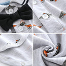 Toddler Boy Clothing Set Summer Newborn Baby Boys Bow Wedding Romper Suit Spaceship Print Set Infant Kids Dress Baby Clothes