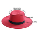WELROG Black Red Fedora Hats For Women Imitation Wool Fedoras Panama Felt Hat Men Jazz Hats Trilby Chapeau Femme Caps