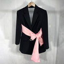 TWOTWINSTYLE Colorblock Casual Women's Coat Notched Long Sleeve Patchwork Diamond Slim Female Blazer Clothing