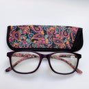Vintage Reading Glasses for Women Men with Matching Pouch Spring Hinge Pocket Presbyopic Eyeglasses Frame Prescription +1.0~+4.0
