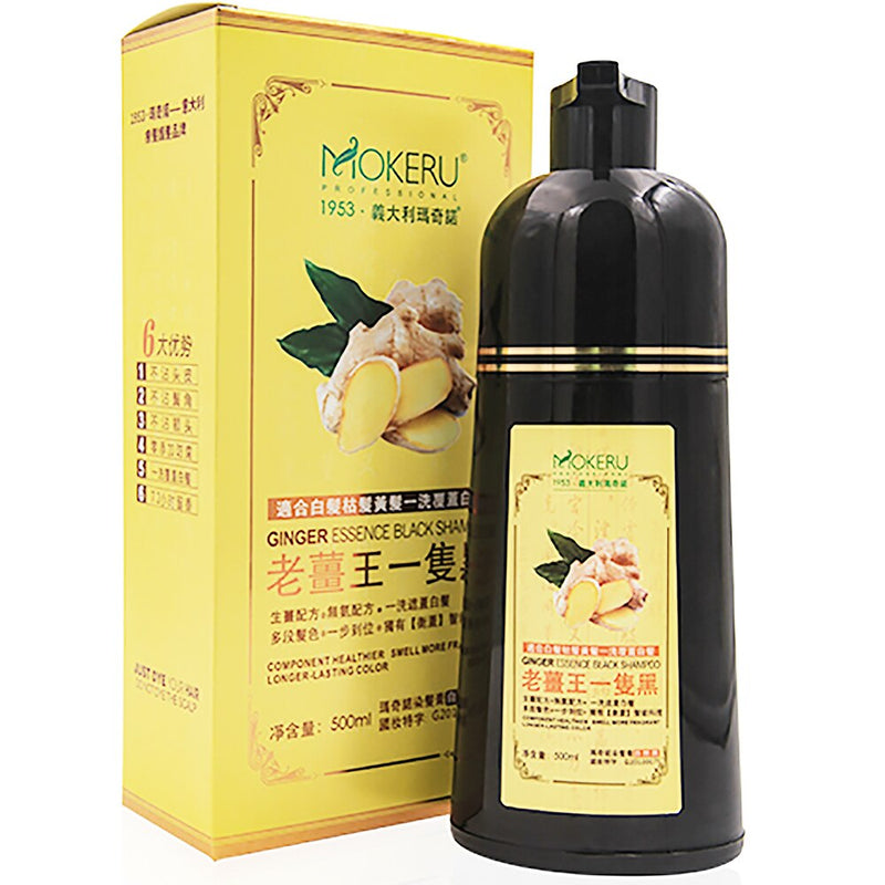 Natural Fast Hair Dying Shampoo Ginger Hair Dye Permanent Black Hair Shampoo for Women and Men Gray Hair Removal