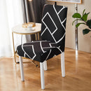 Square lattice printed stretch chair cover for dining room office banquet chair protector elastic material armchair cover