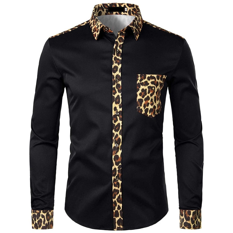 Dashiki African Mens Shirt Patchwork Pocket Africaine Print Shirt Men Ankara Style Long Sleeve Design Collar Mens Dress Shirts