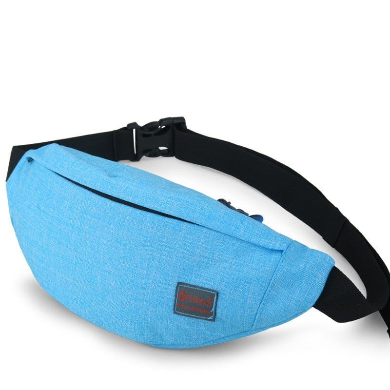 TINYAT Male Men Waist Bag Pack Casual Functional Money Phone Belt Bag Women Bag for Belt Canvas Hip Bag Fanny Pouch Banana bags