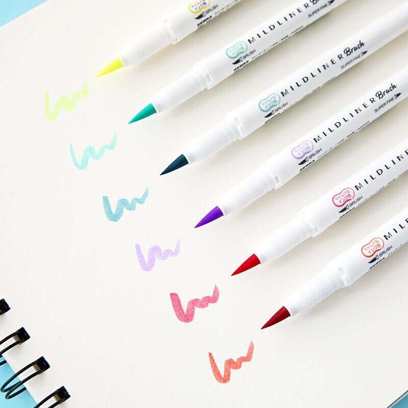 5/15/25color Set MildLiner Soft Brush Pen Double-headed Mild liner Highlighter Marker Pen School Supplies