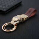 Honest Luxury Men Women Car Keychain Leapard Dragon Genuine Leather Rope Key Ring for Male Jewelry Creativity Gift Wholesale