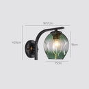 Decoration Loft Indoor Wall Lamp Glass Shade for Bedroom Stair Modern Minimalist Bedside Lights Black E27 Base