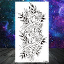 Owl Moth Jewelry Temporary Tattoo For Women Men Mandala Henna Flower Tattoo Mehndi Fake Pendants Geometric Tatoo Chest Back Lace