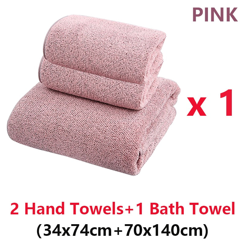 2/4 Pcs Bamboo Charcoal Coral Velvet Bath Towel For Adult Soft Absorbent Quick-Drying Towel Home Bathroom Microfiber Towel Sets