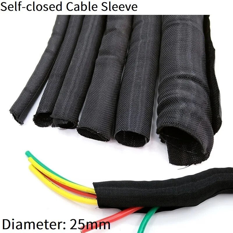 1/5m Self Closing PET Expandable Braided Sleeve Self-Closed Cable