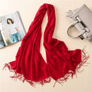 Solid Color Soft Women Scarf Cashmere-like Scarves Lady Thin Shawls Wraps Pashmina Femal Hijab Headband
