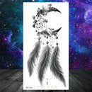 Owl Moth Jewelry Temporary Tattoo For Women Men Mandala Henna Flower Tattoo Mehndi Fake Pendants Geometric Tatoo Chest Back Lace