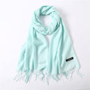 Solid Color Soft Women Scarf Cashmere-like Scarves Lady Thin Shawls Wraps Pashmina Femal Hijab Headband