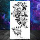 Owl Moth Jewelry Temporary Tattoo For Women Men Mandala Henna Flower Tattoo Mehndi Fake Pendants Geometric Tatoo Chest Back Lace